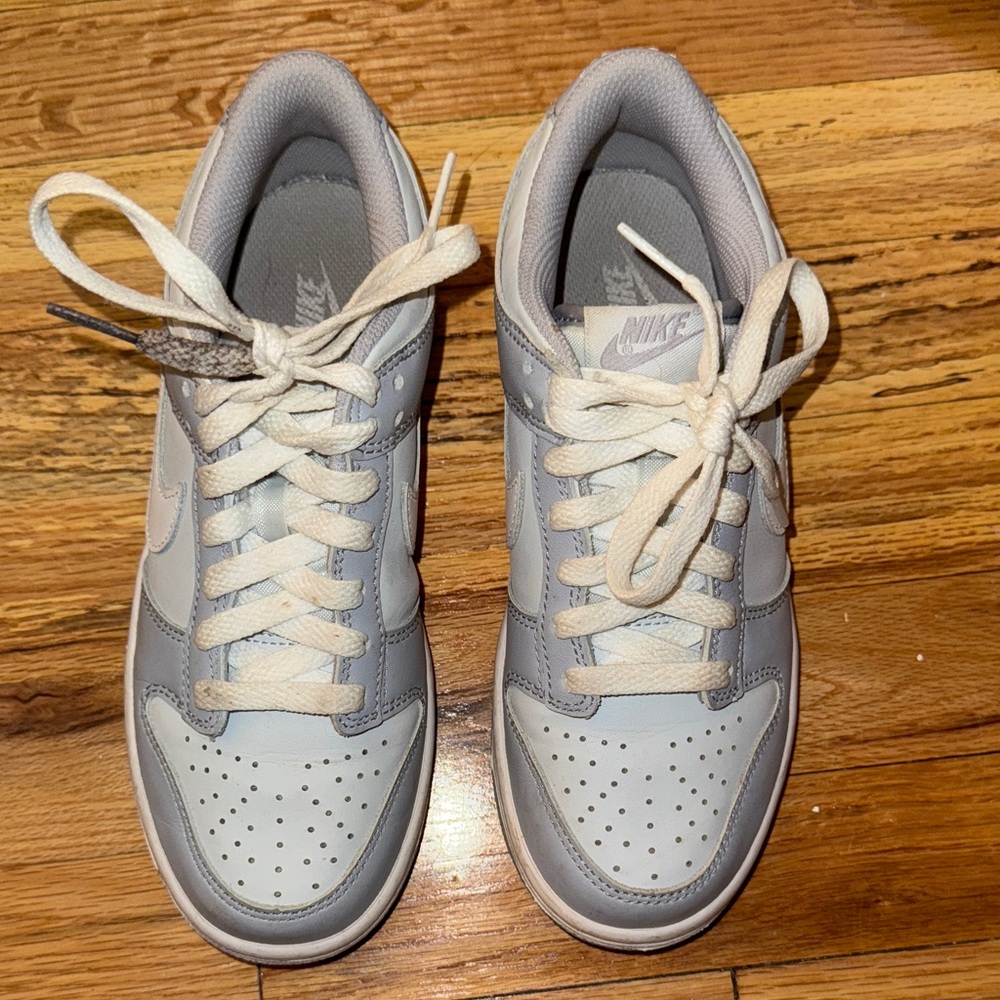 Nike Light Gray and White Dunks